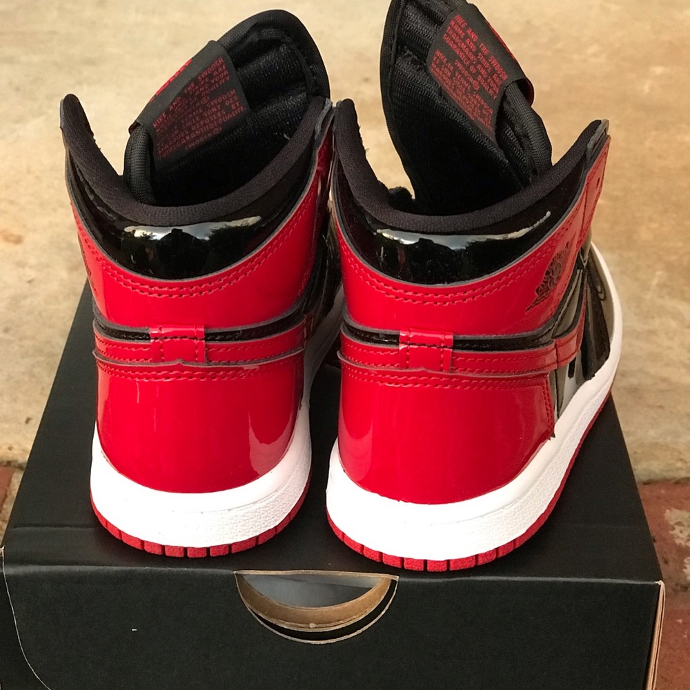 Air Jordan Retro 1 Patent Bred / Banned Reimagined TD Size 9C - Picture 4 of 9